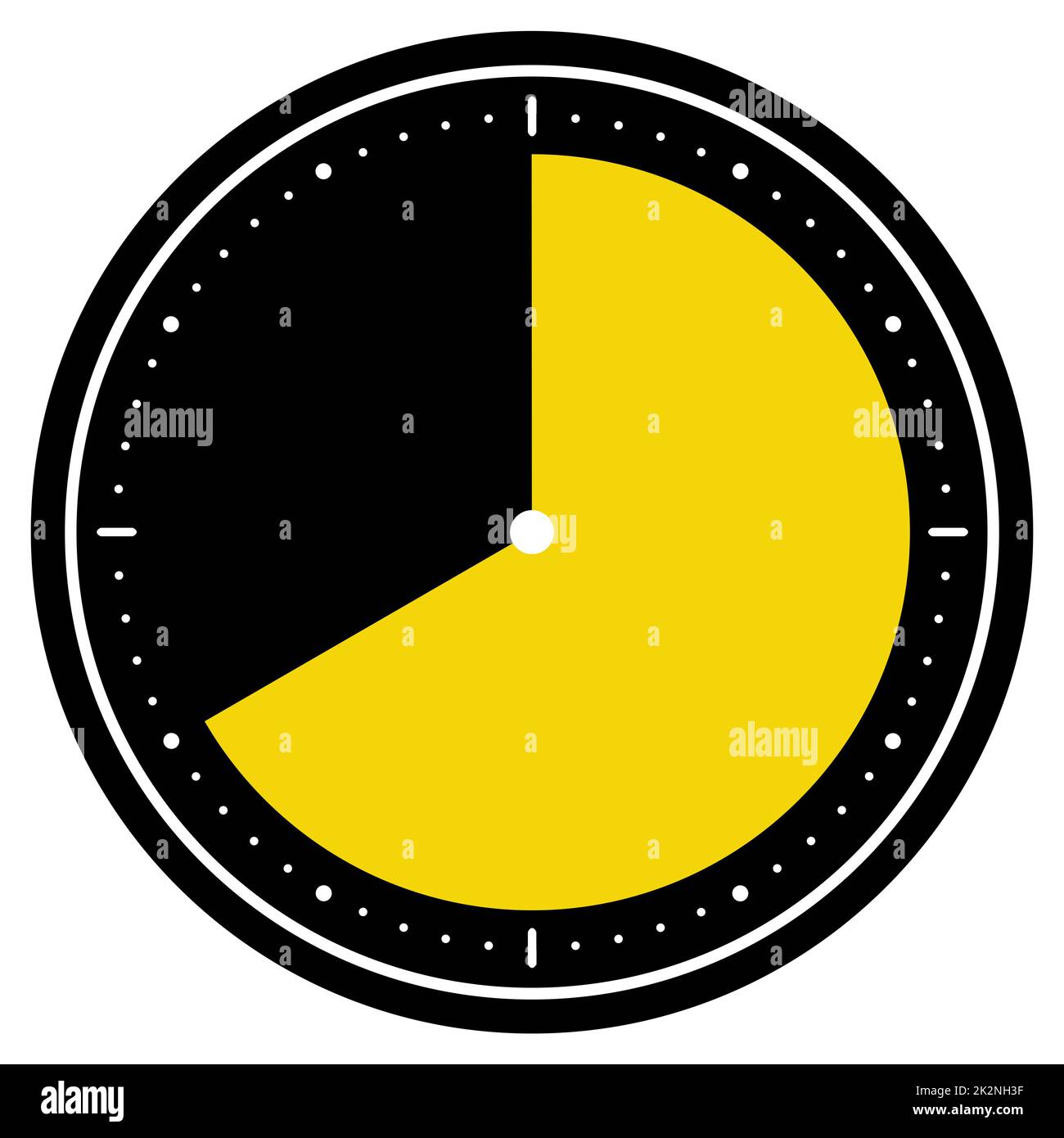 Schwarzes Uhrsymbol: 40 Sekunden, 40 Minuten oder 8 Stunden Stockfoto