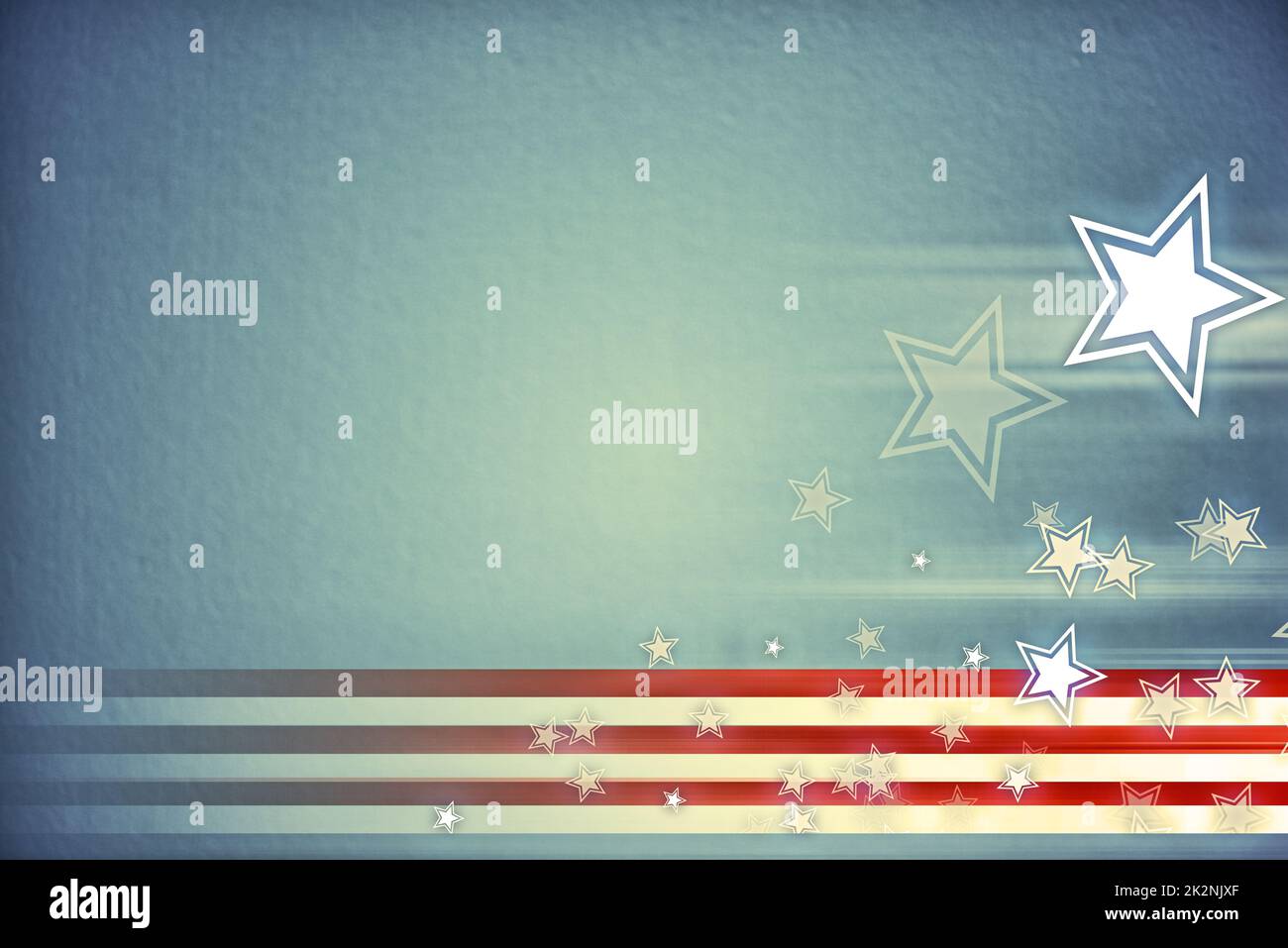Für ein Land, das stolz seine Streifen verdient hat. Illustration eines amerikanischen Hintergrunds aus Sternen und Streifen. Stockfoto
