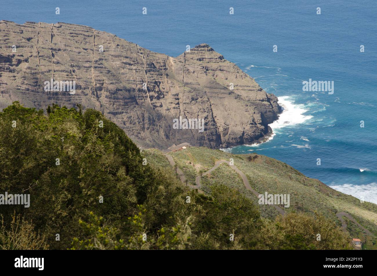 Nordwestküste von La Gomera. Stockfoto