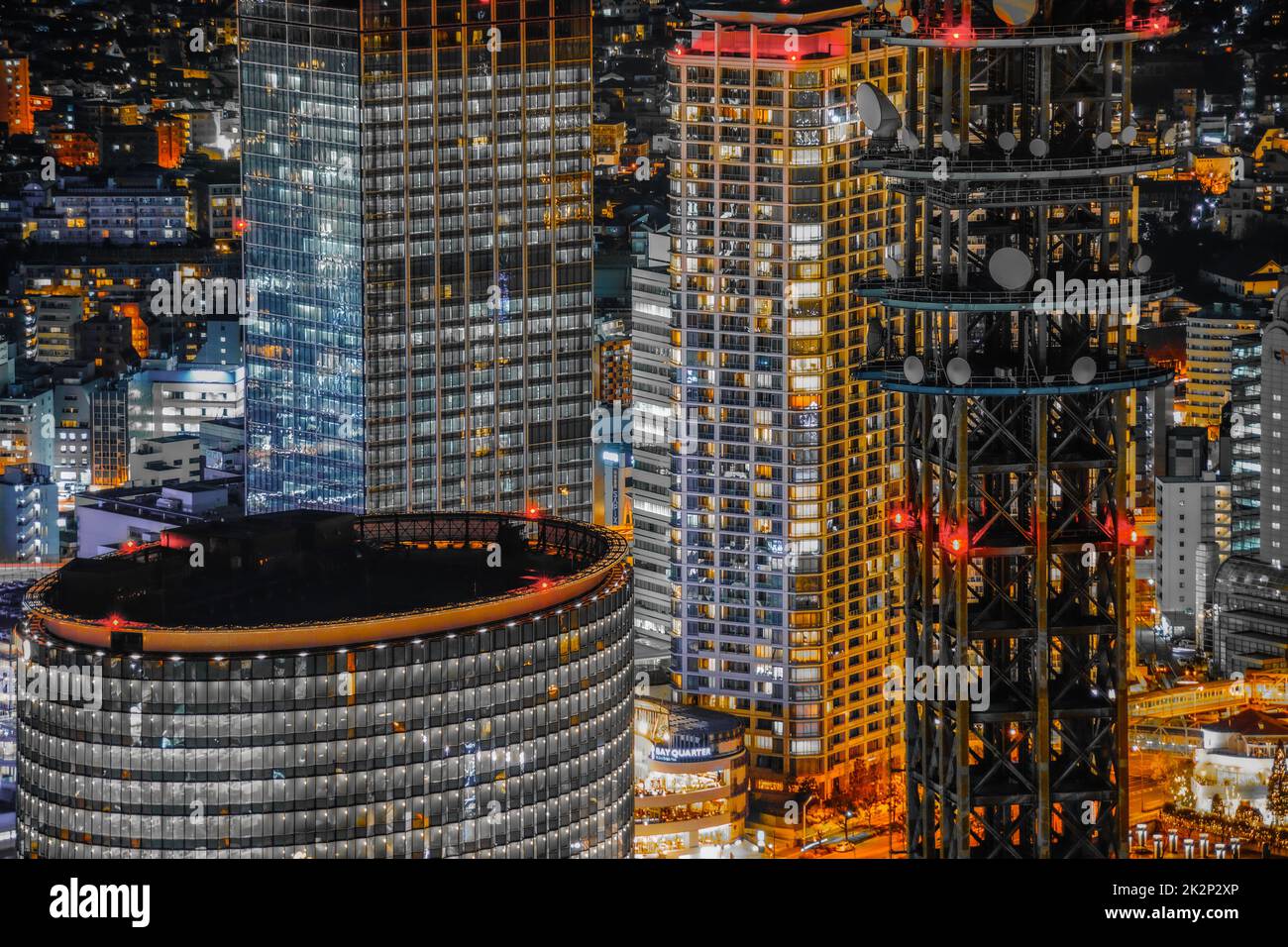 Yokohama Nachtansicht (einfarbige Verarbeitung: Orange Farbe) Stockfoto Yokohama Nachtansicht (einfarbige Verarbeitung: Orange Farbe) Stockfoto