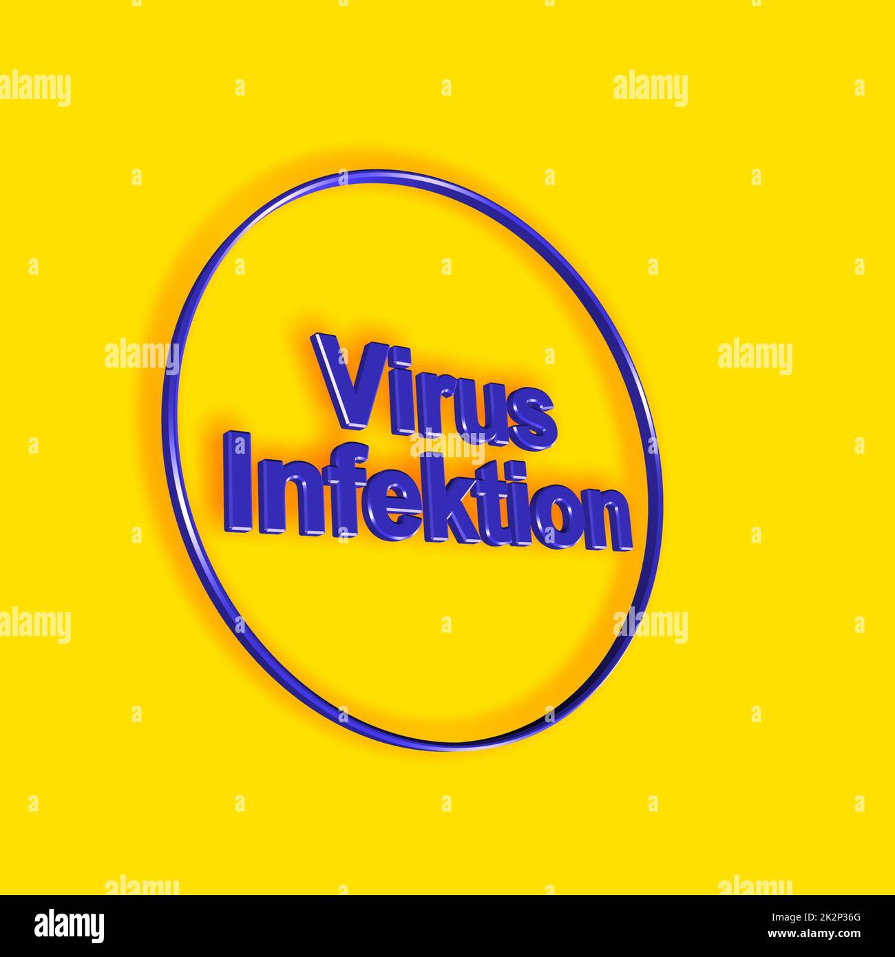 Virusinfektion - Wort oder Text als 3D-Illustration, 3D-Rendering Stockfoto
