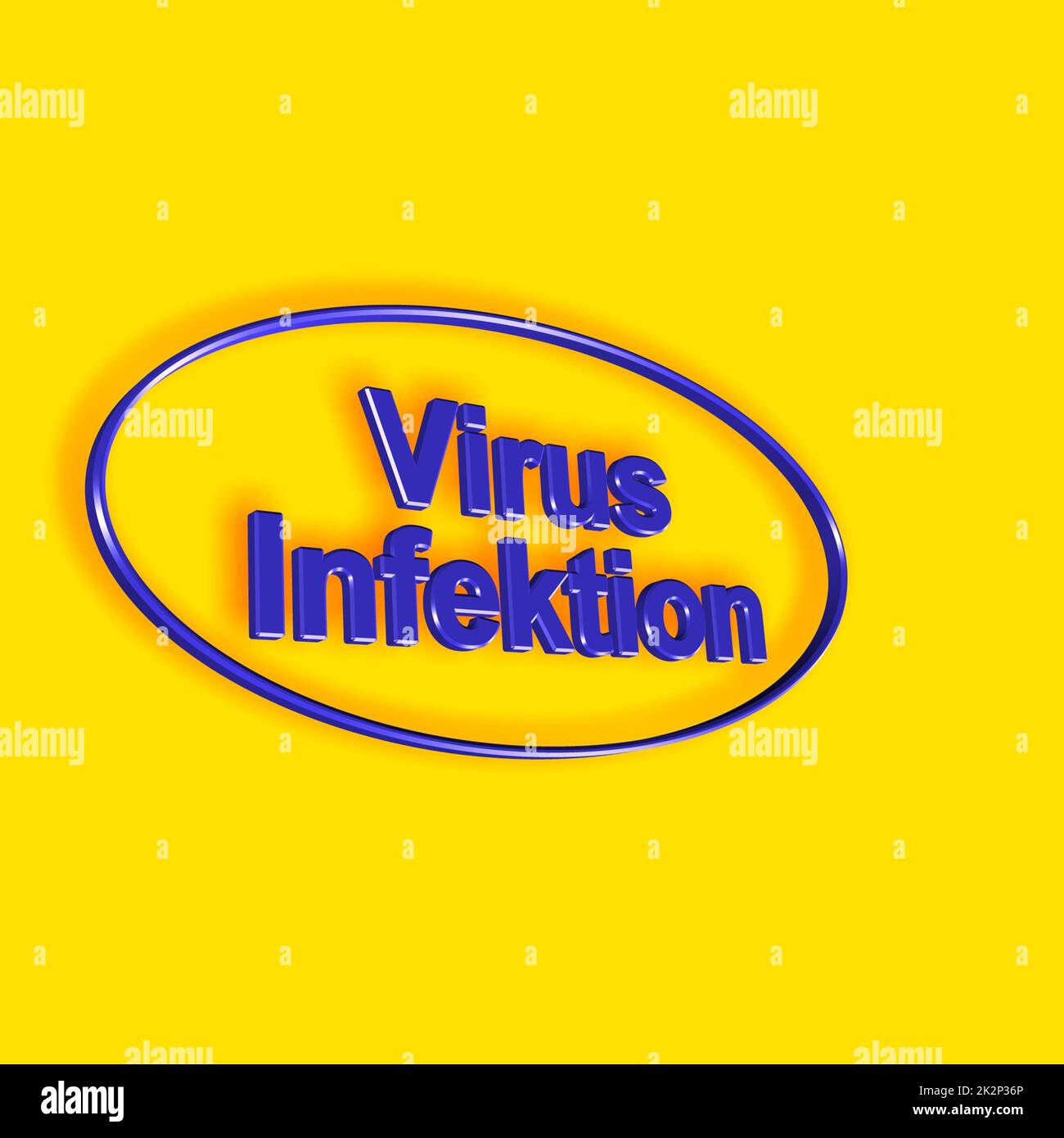 Virusinfektion - Wort oder Text als 3D-Illustration, 3D-Rendering Stockfoto