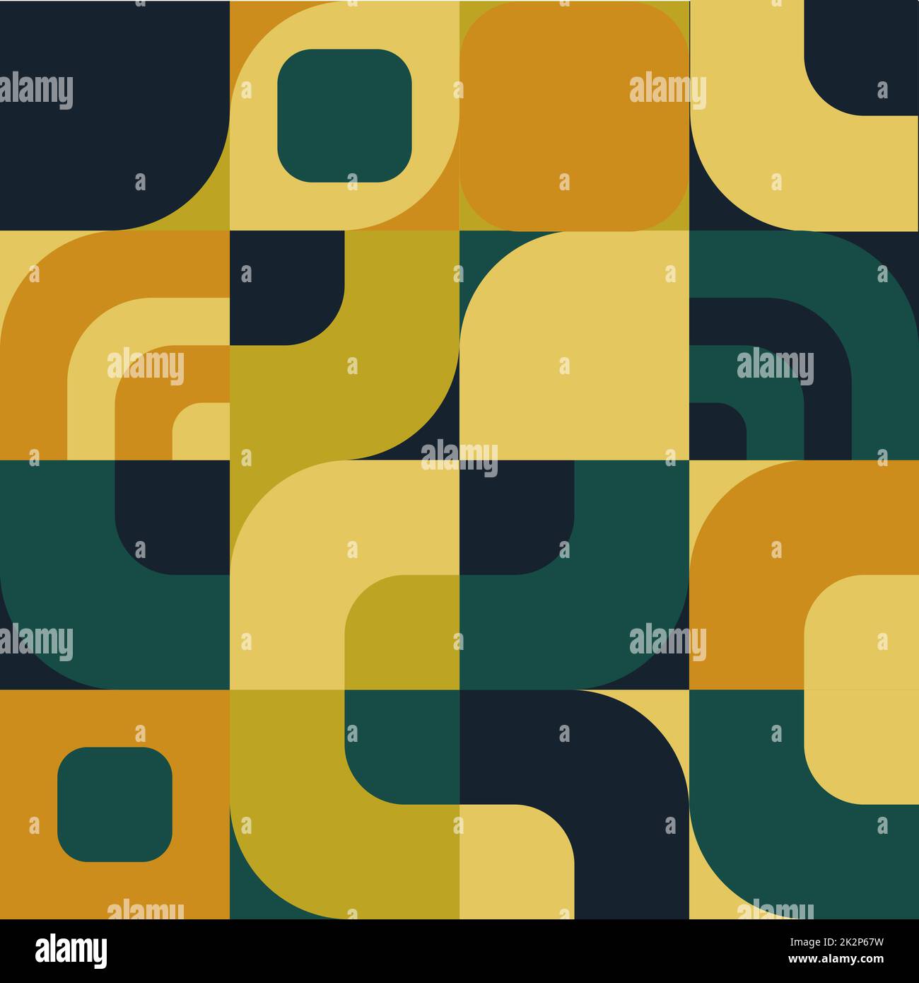 Geometrische Postervorlage im Bauhaus-Retro-Stil mit abstrakter Geometrie - Vektor Stockfoto