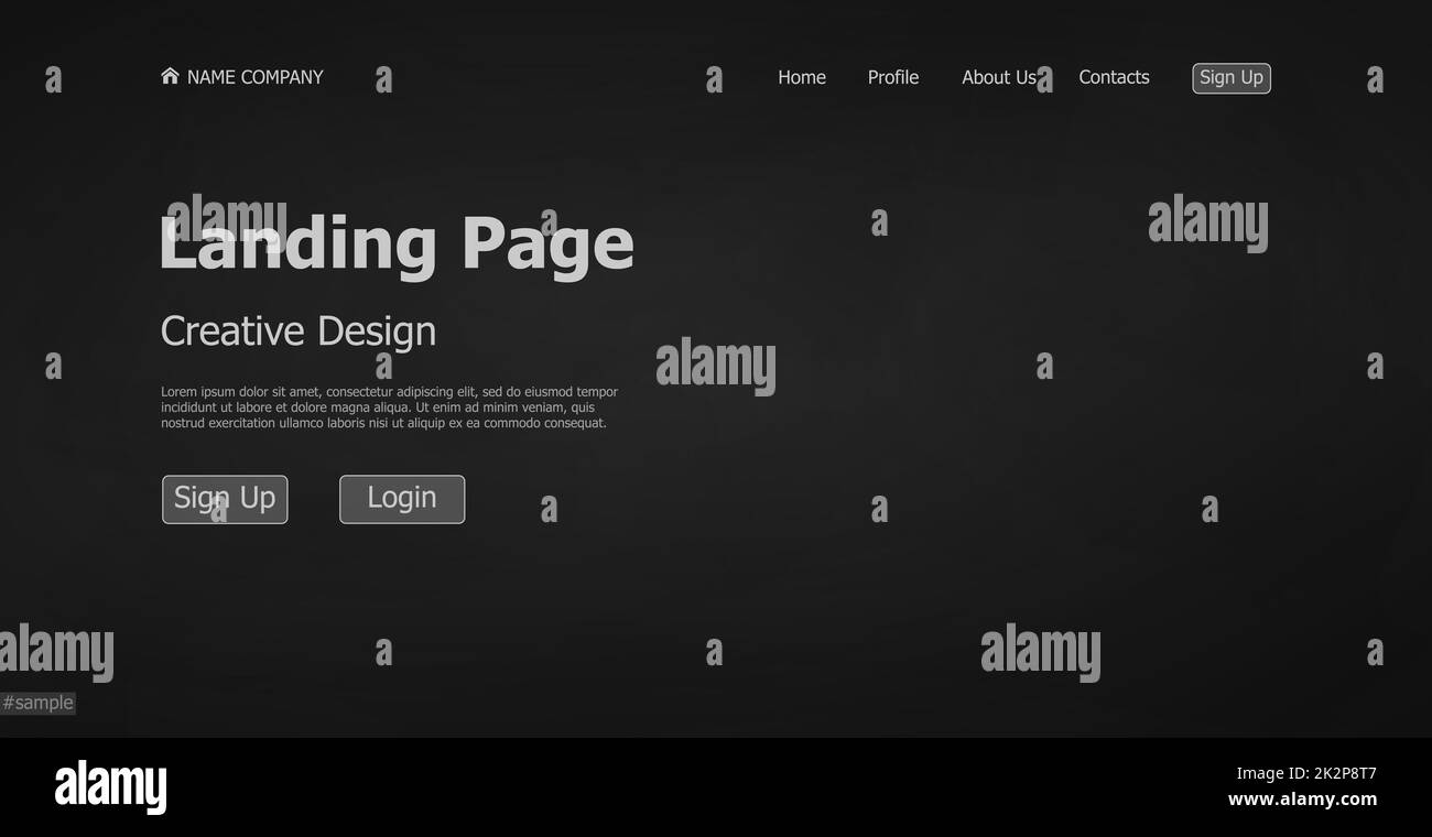 Vorlage für Dark Web Landing-Page Design-Konzept für digitale Website Landing-Page – Vector Stockfoto