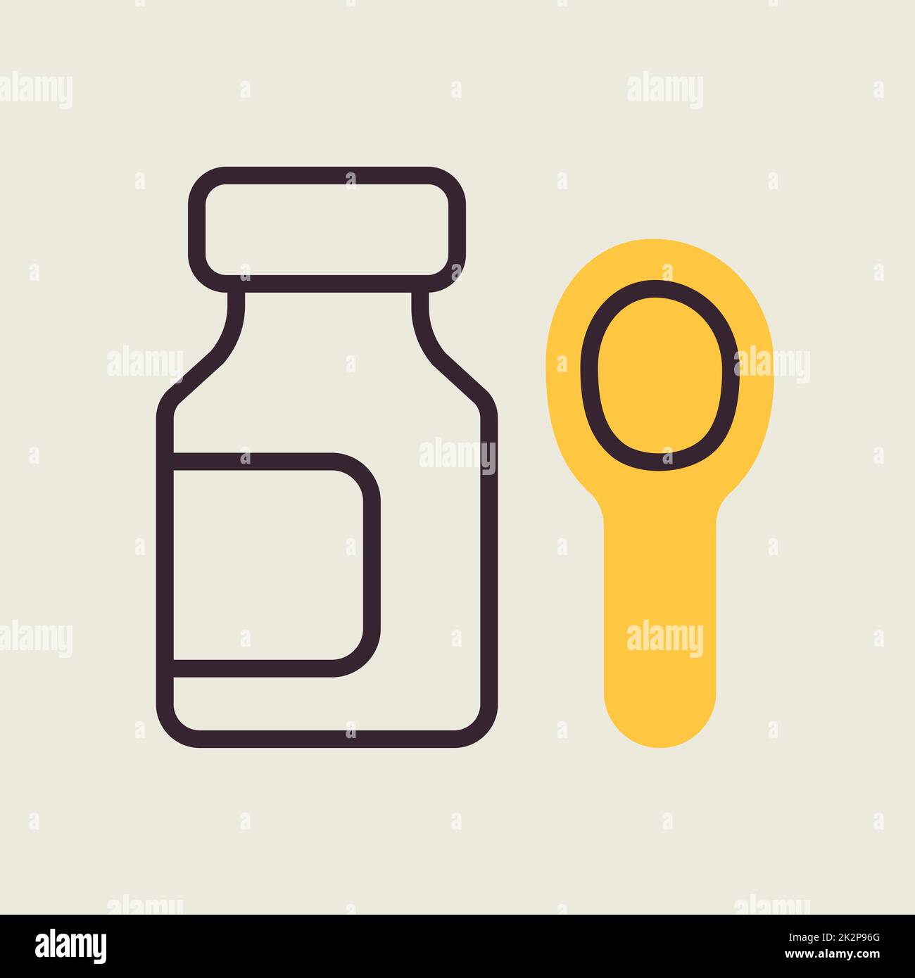 Vektorsymbol für Sirup-Arzneimittelflaschen Stockfoto