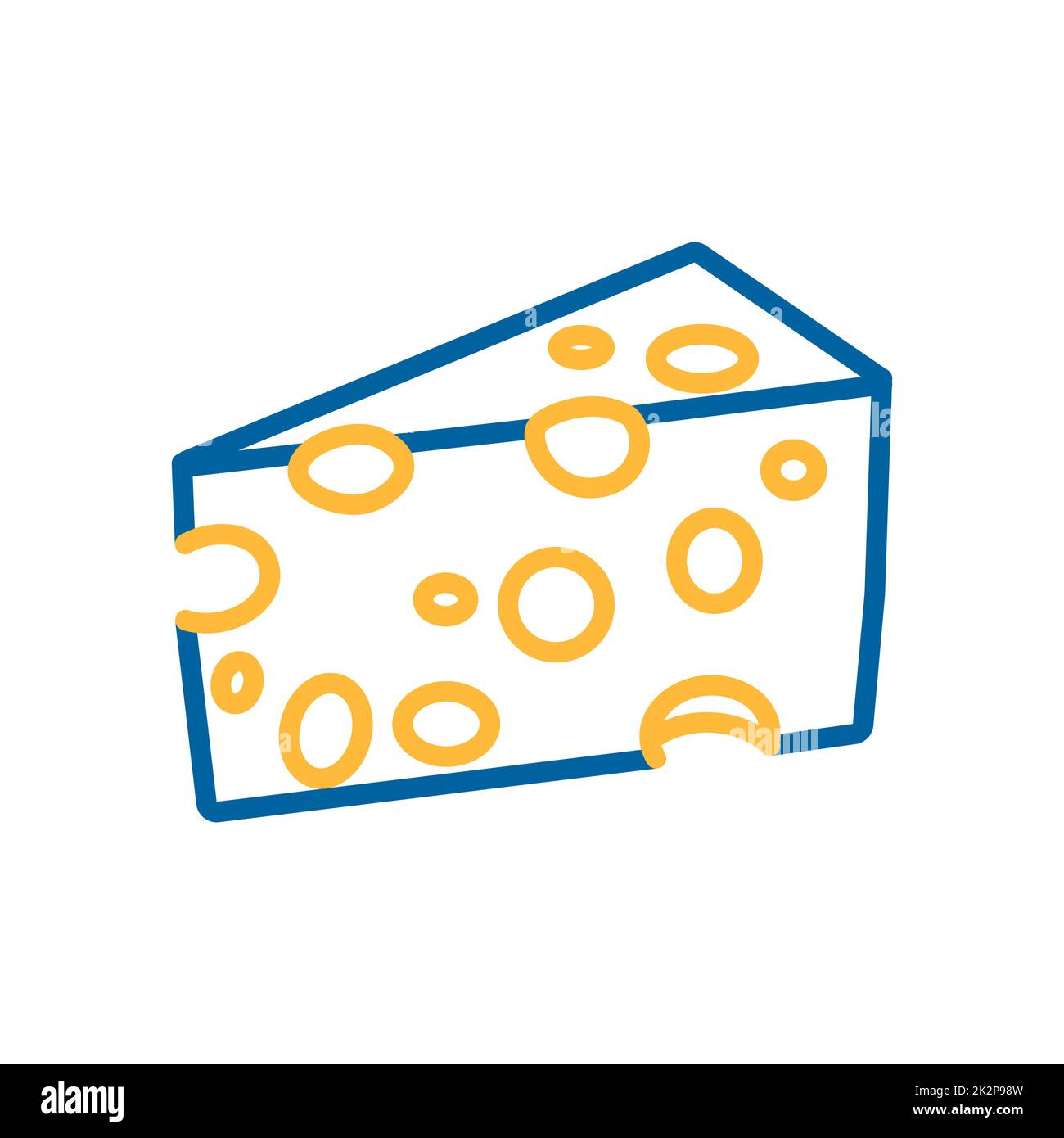 Vektorsymbol „Stück Käse“. Tierschild am Bauernhof Stockfoto