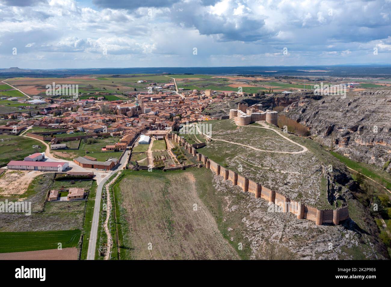 Berlanga de Duero allgemeine Ansichten der Stadt, Provinz Soria Spanien Stockfoto