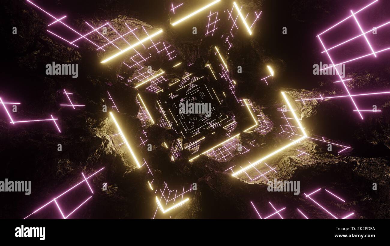 Abstraktes Grid Light Retro aus den 80er Jahren Stockfoto