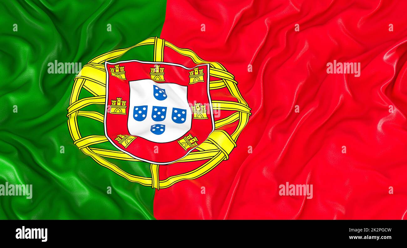 Hintergrund der portugiesischen Flagge. Stockfoto