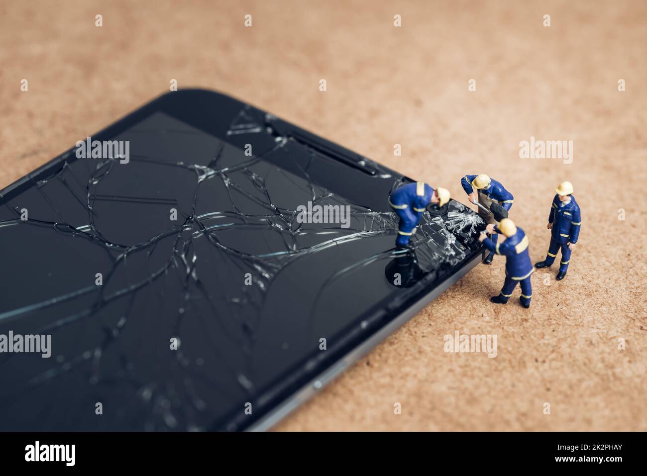 Smartphone Bildschirm Reparatur Konzept. Nahaufnahme Stockfoto