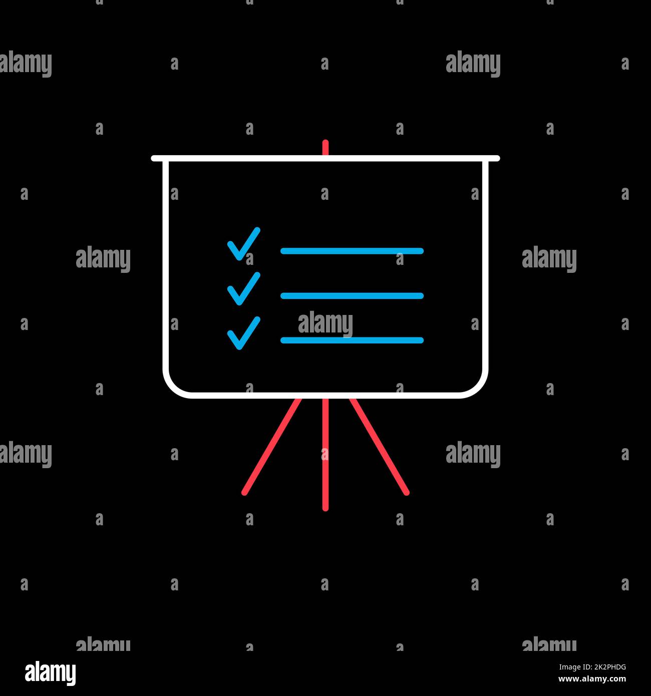 Symbol für Statistiken im Trainingsboard. Planungsschild Stockfoto