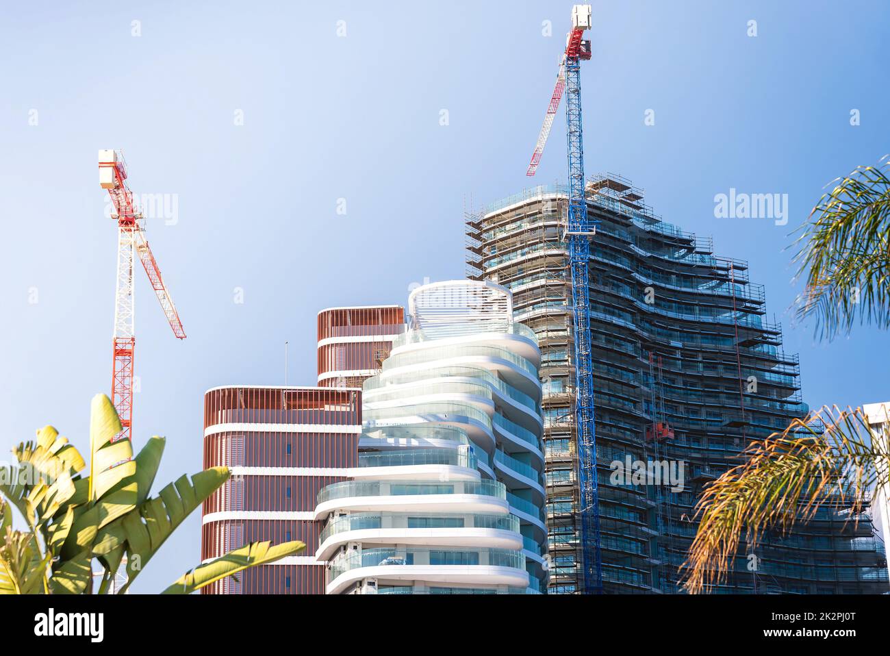 Baustelle eines modernen Gebäudes in Limassol, Zypern Stockfoto