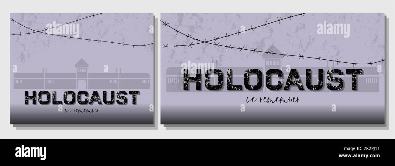 Banner für den Holocaust. Tag der Erinnerung an die, die während des Völkermords starben. Der Zweite Weltkrieg Stockfoto
