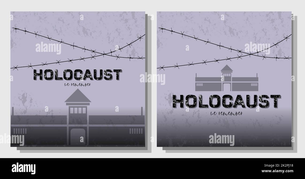 Banner für den Holocaust. Tag der Erinnerung an die, die während des Völkermords starben. Der Zweite Weltkrieg Stockfoto