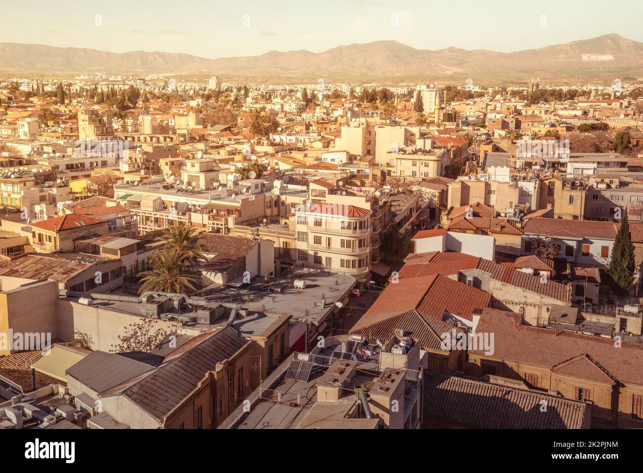 Luftaufnahme der Ledra-Straße. Nikosia. Zypern Stockfoto