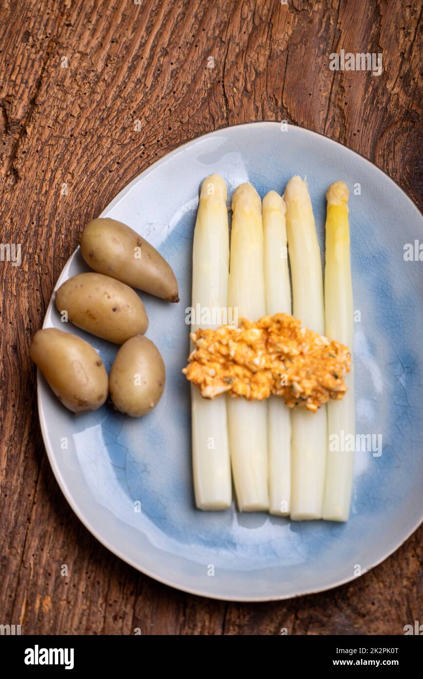 weißer Spargel Stockfoto