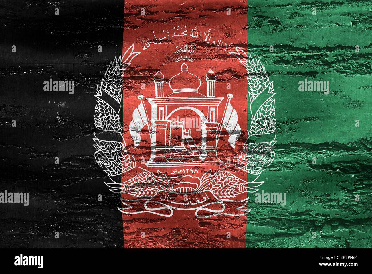 Afghanistan Flagge - realistische wehende Stoff Flagge Stockfoto