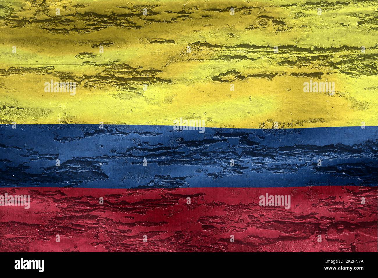 Kolumbien Flagge - realistische wehende Stoff Flagge Stockfoto