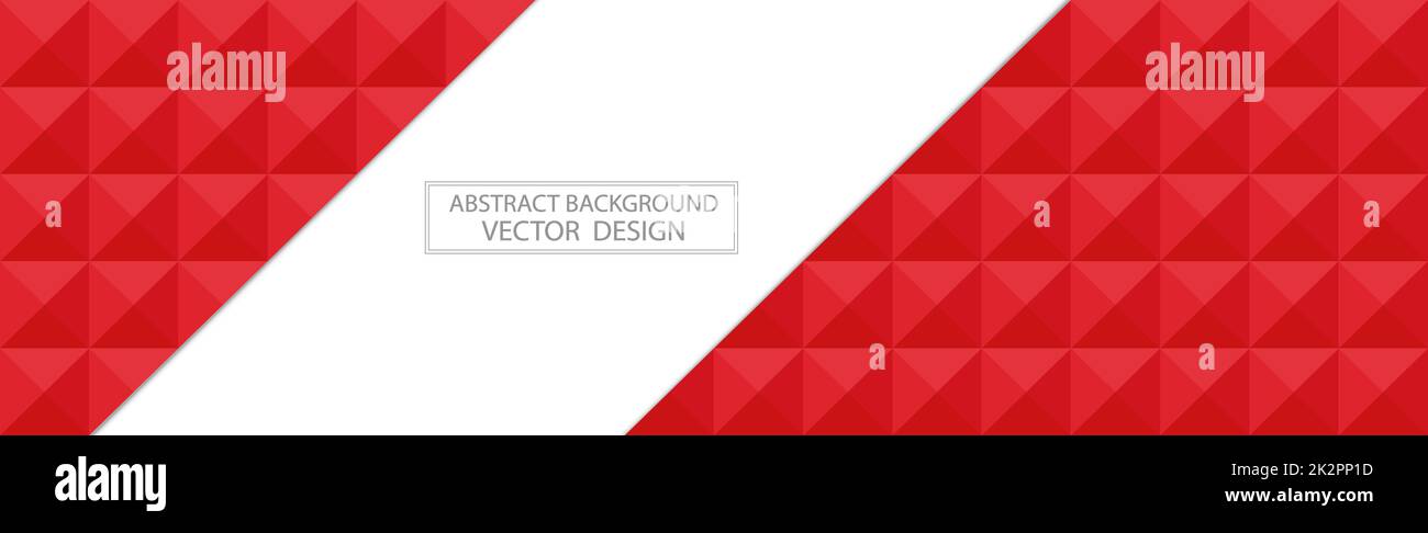 Panorama-Vorlage für roten Webhintergrund mit vielen identischen Quadraten - Vektor Stockfoto