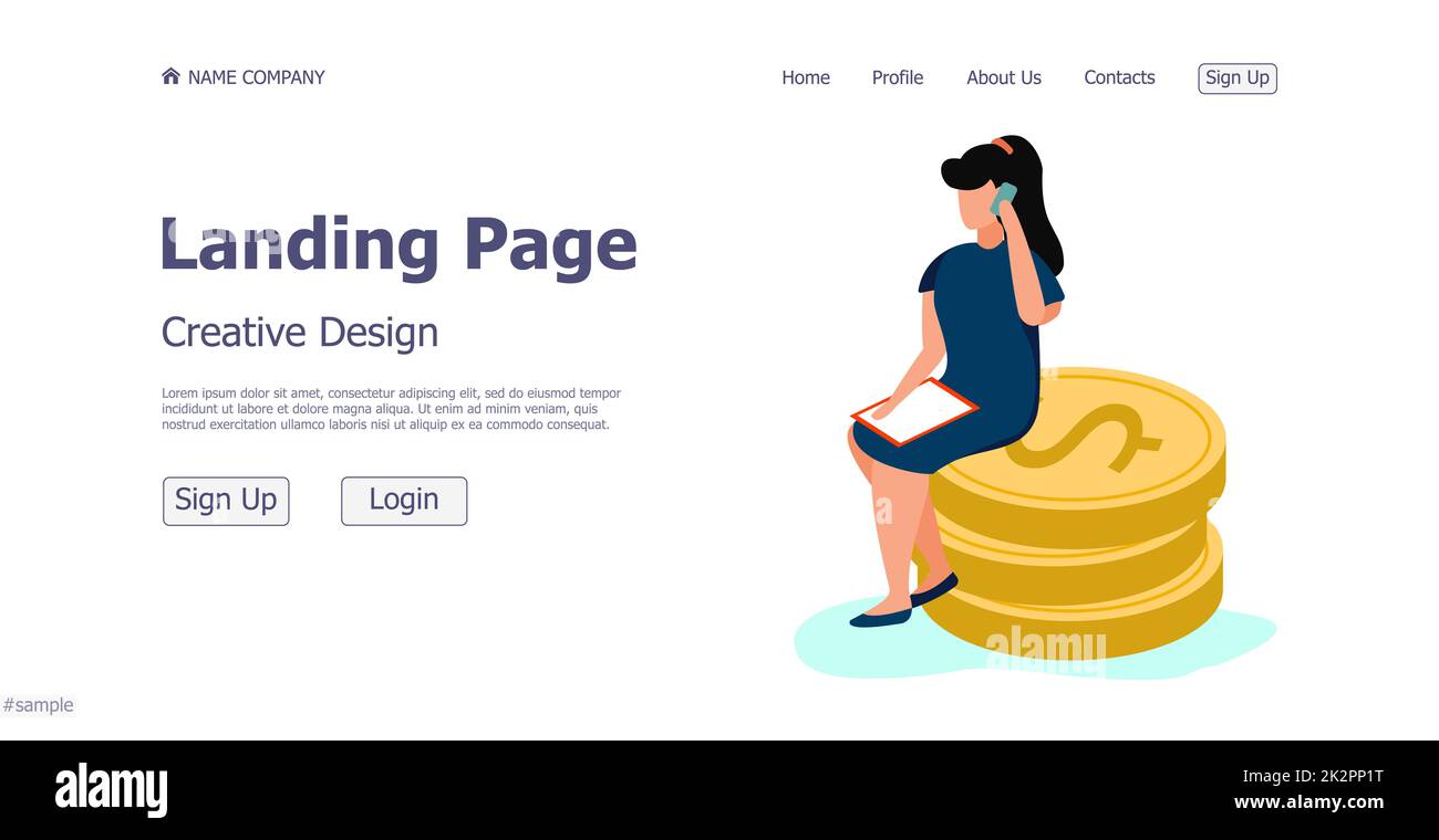 Designkonzept Geschäftskonzept Finanzwachstum Website Landing Page - Vector Stockfoto