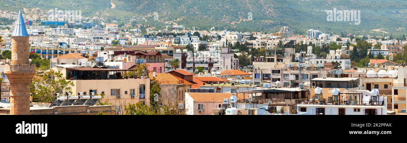Kyrenia Stadt. Panorama der Altstadt. Zypern Stockfoto
