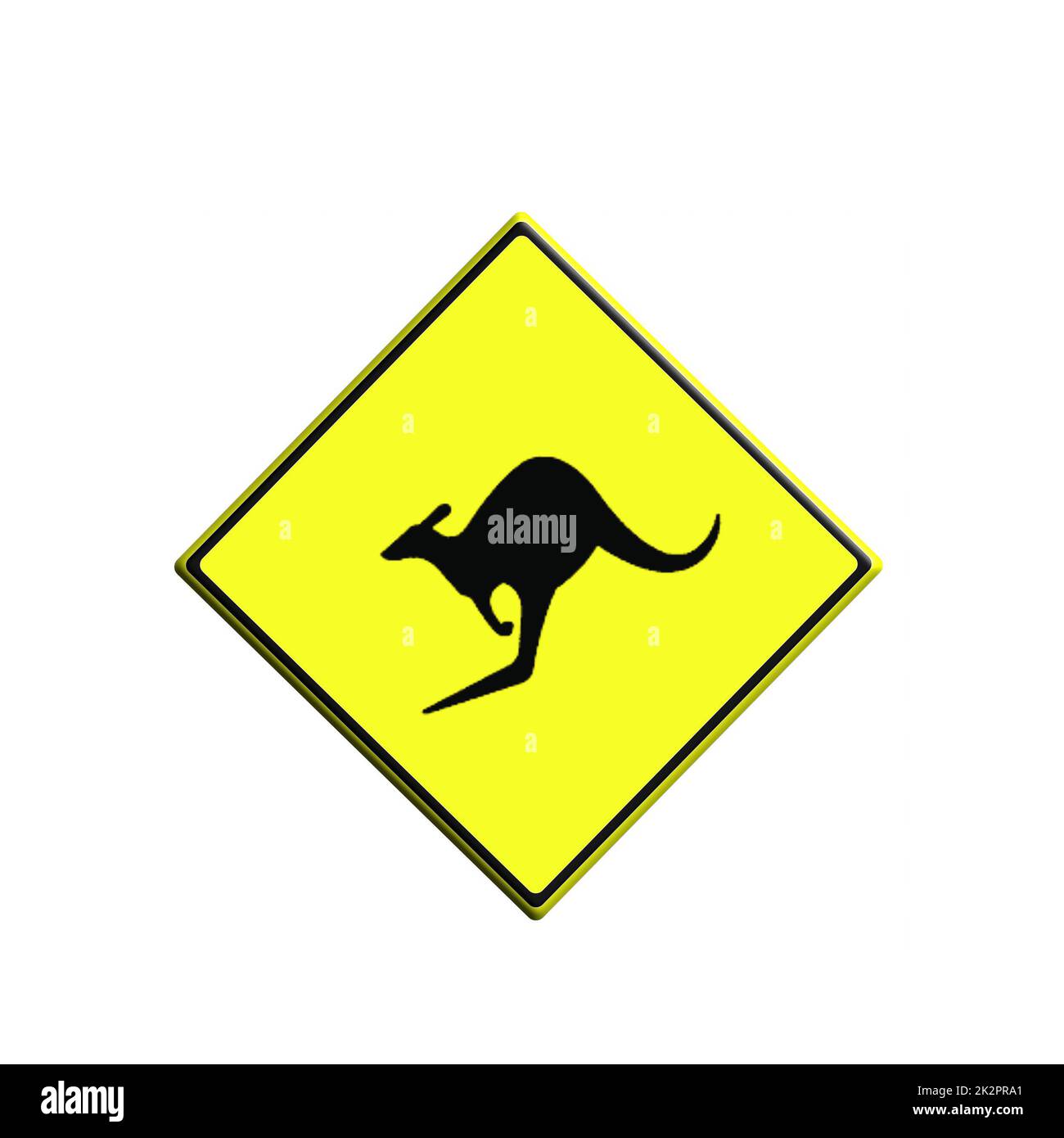 Straßenschild „Känguru Überqueren“ Stockfoto