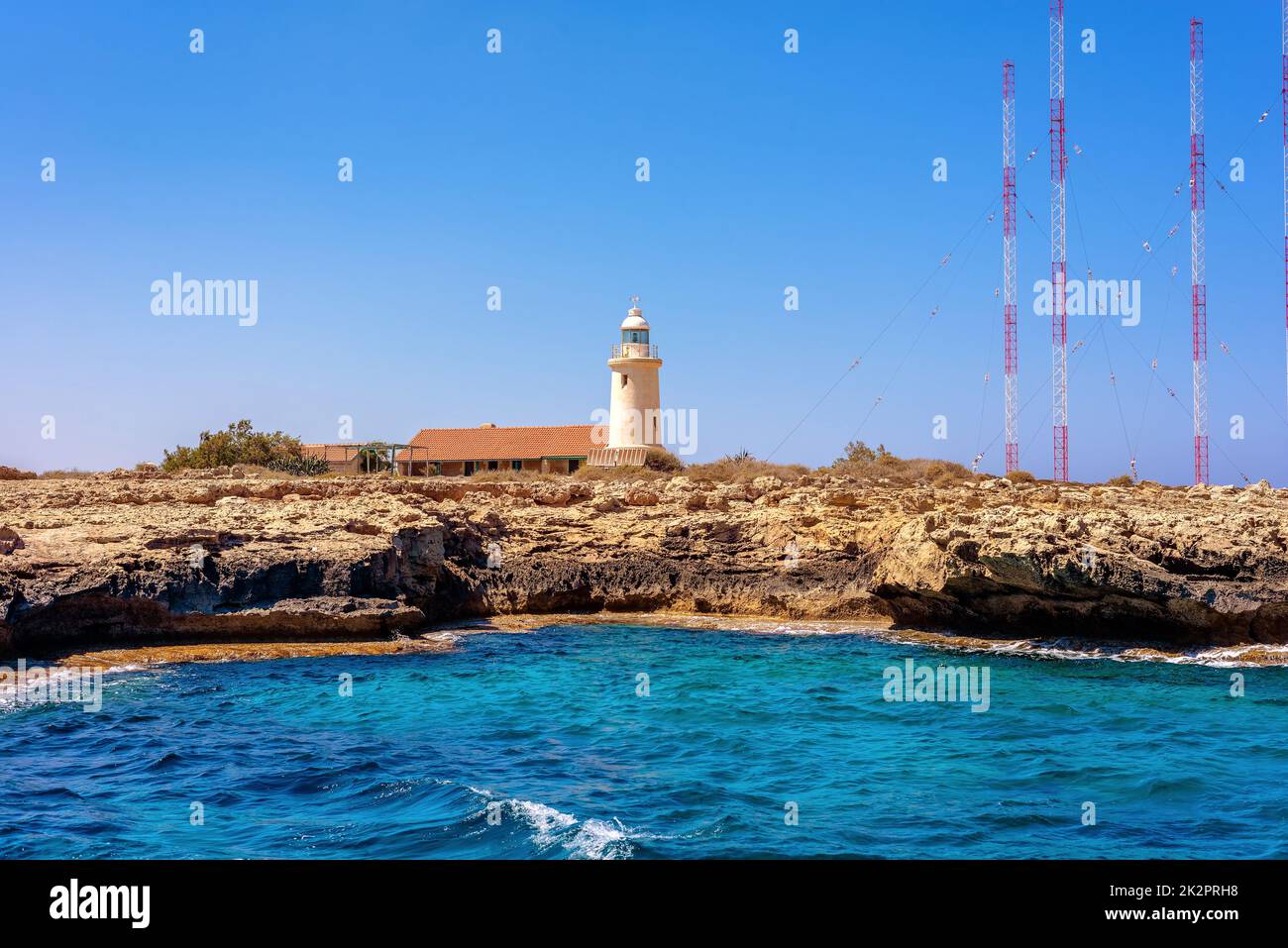 Leuchtturm Von Cape Greco. Bezirk Famagusta, Zypern Stockfoto