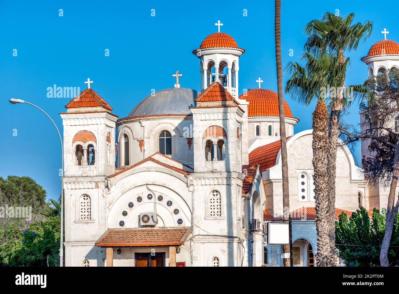 Panagia Faneromeni Kirche. Der Jungfrau Maria gewidmet und ersetzt eine mittelalterliche Kirche an derselben Stelle. Larnaca, Zypern Stockfoto