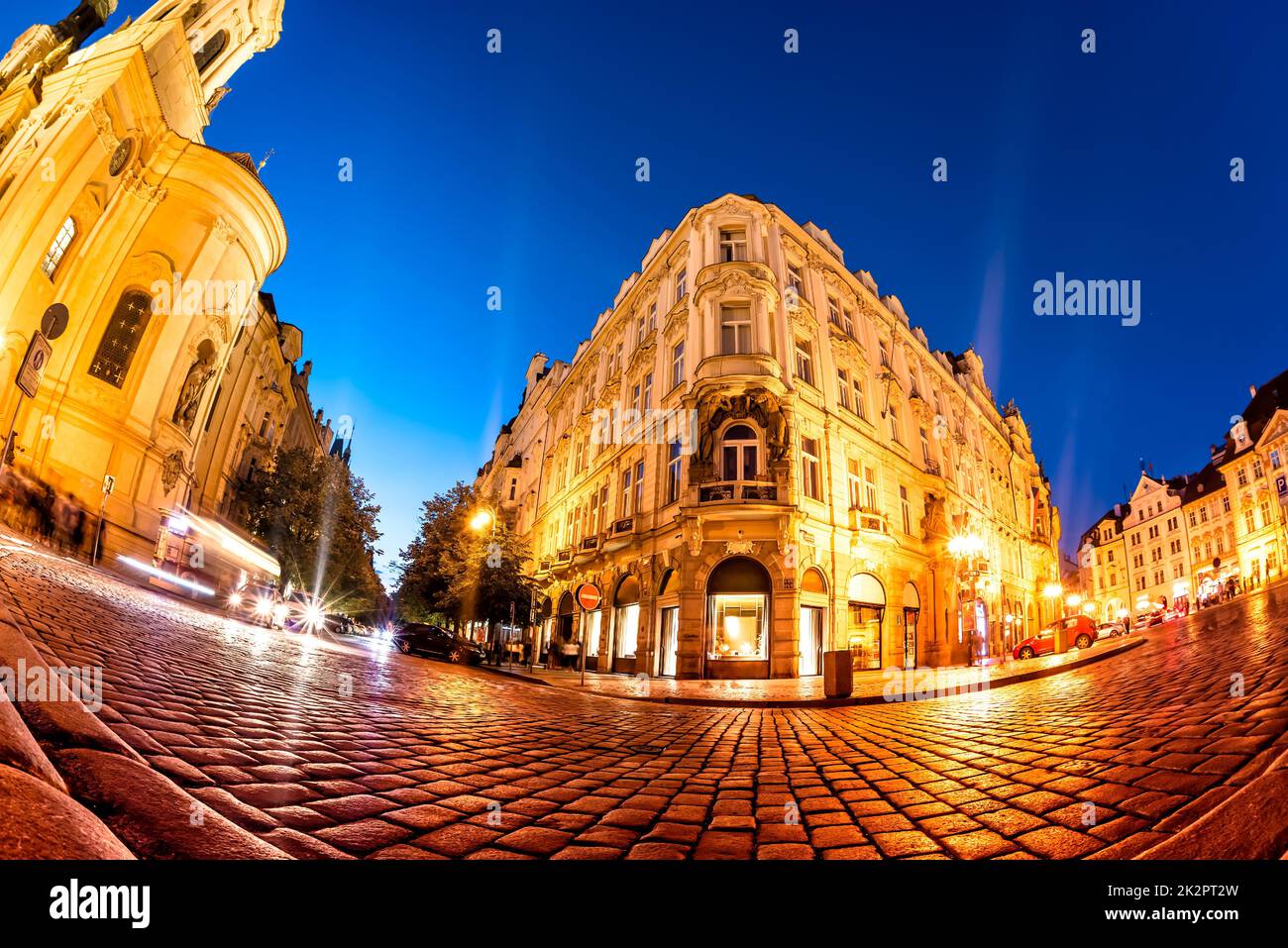 Nacht auf dem Altstädter Ring. Prag, Tschechische Republik Stockfoto
