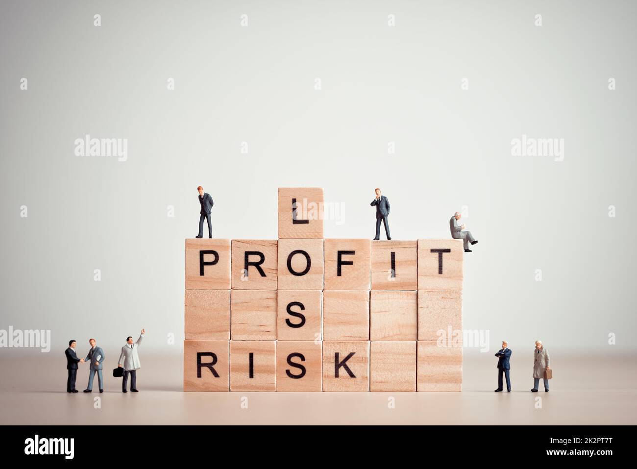 Verlust, Gewinn und Risiko. Geschäftskonzept Stockfoto
