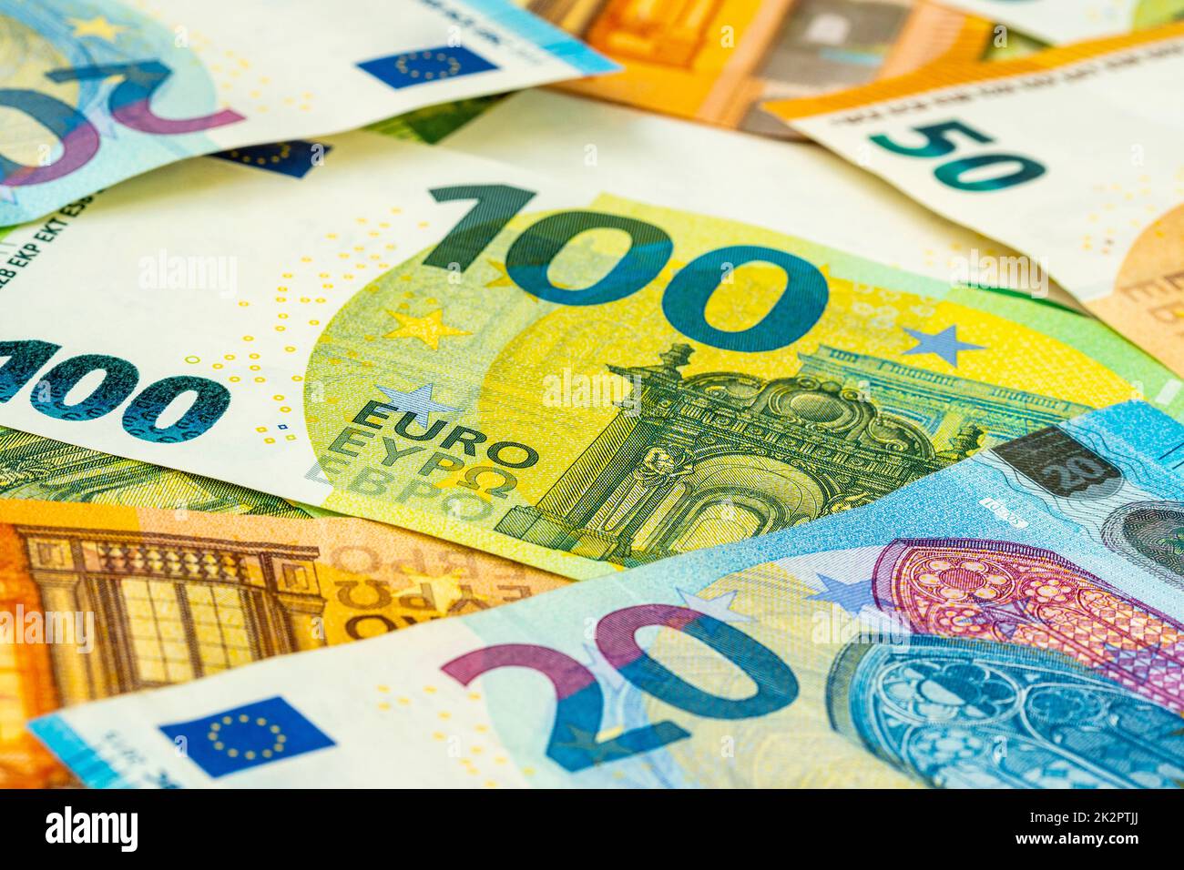 Farbiger Euro-Cash-Hintergrund Stockfoto