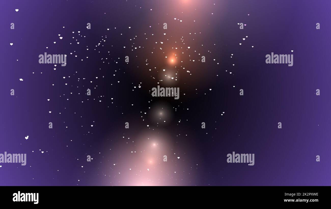 Glänzende Lichter und Staubpartikel lieben Hintergrund Stockfoto
