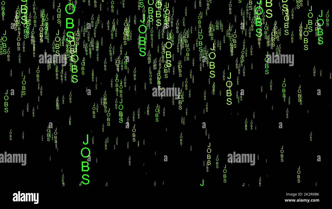 Jobs online Code Matrix Stil Stockfoto