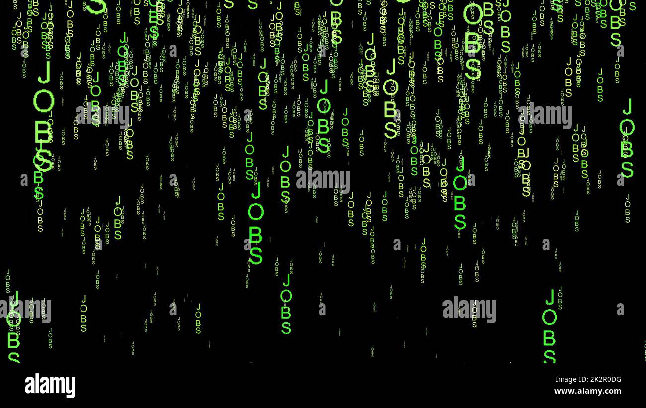 Jobs online Code Matrix Stil Stockfoto