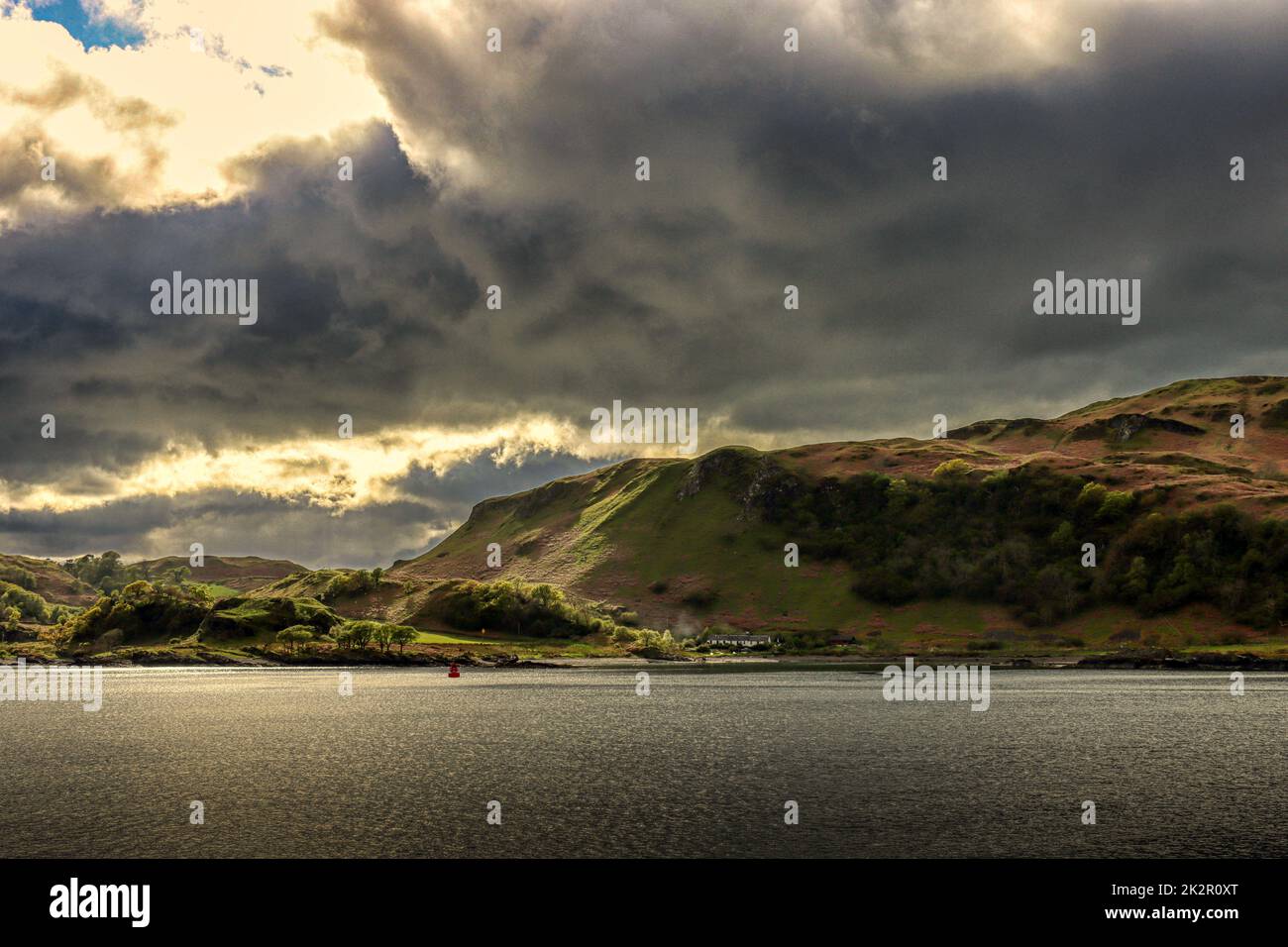 Kerrera Island mit Blick auf den Klang von Kerrera von Oban, Schottland. Stockfoto