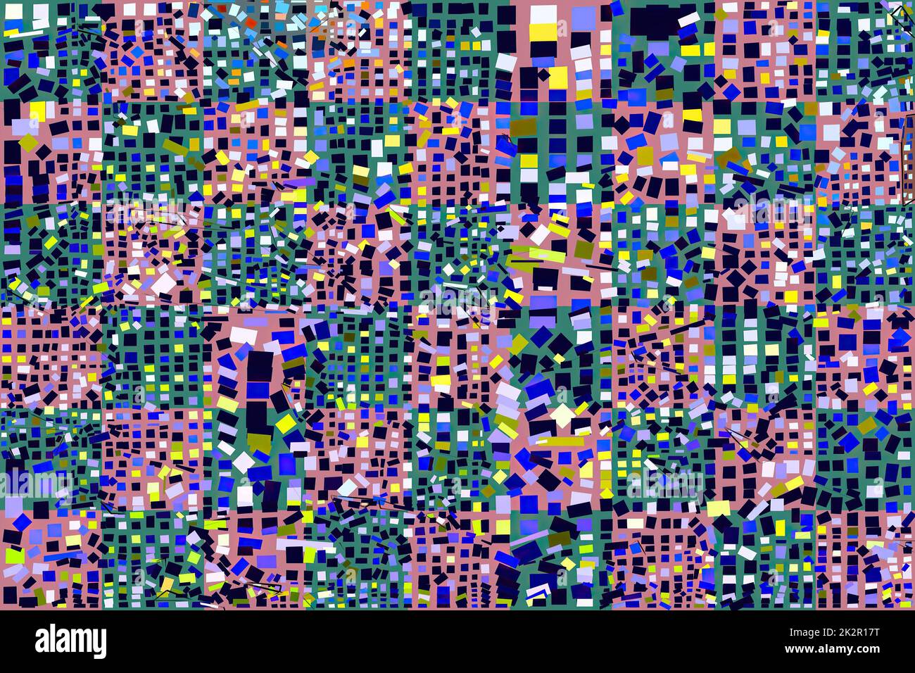 Kunstwerk abstrakter Komposition aus geometrischen Formen und Elementen Stockfoto