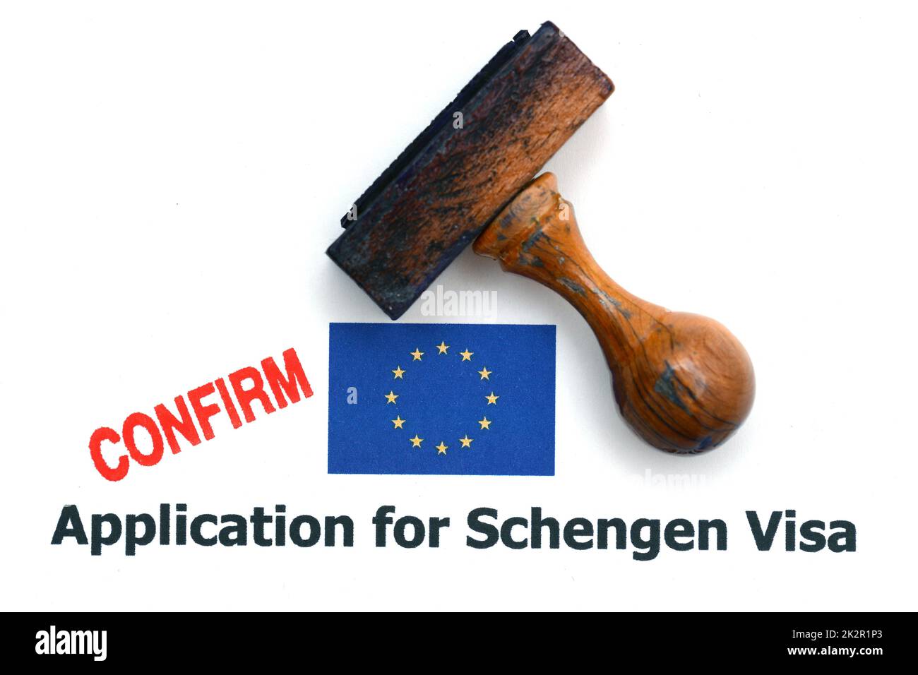 Anwendung für Schengen-Visum Stockfoto