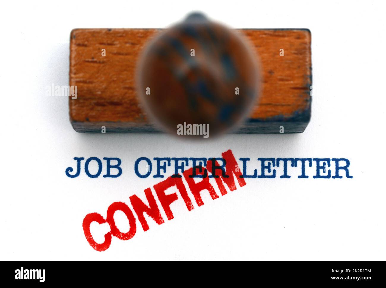 Jobangebot Brief bestätigen Stockfoto