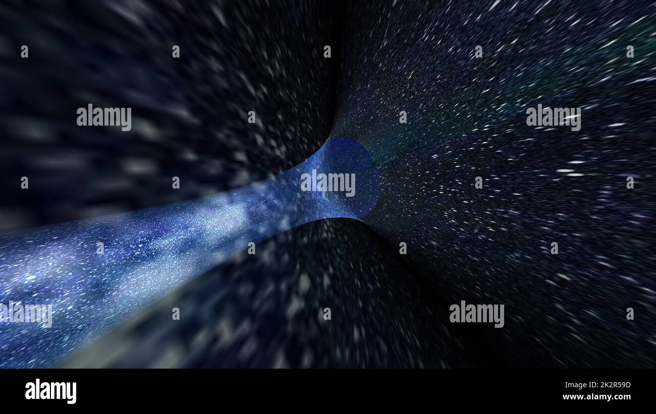 Tauchen Sie durch den schnellen Hyperwarp-Stars-Tunnel Stockfoto