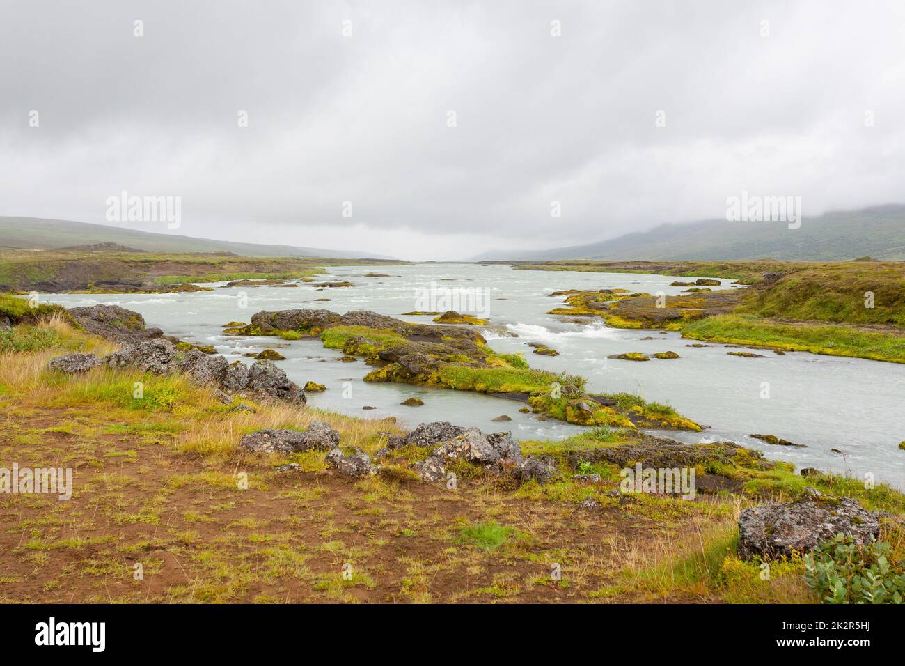 Godafoss fällt in der Sommersaison Ansicht, Island Stockfoto