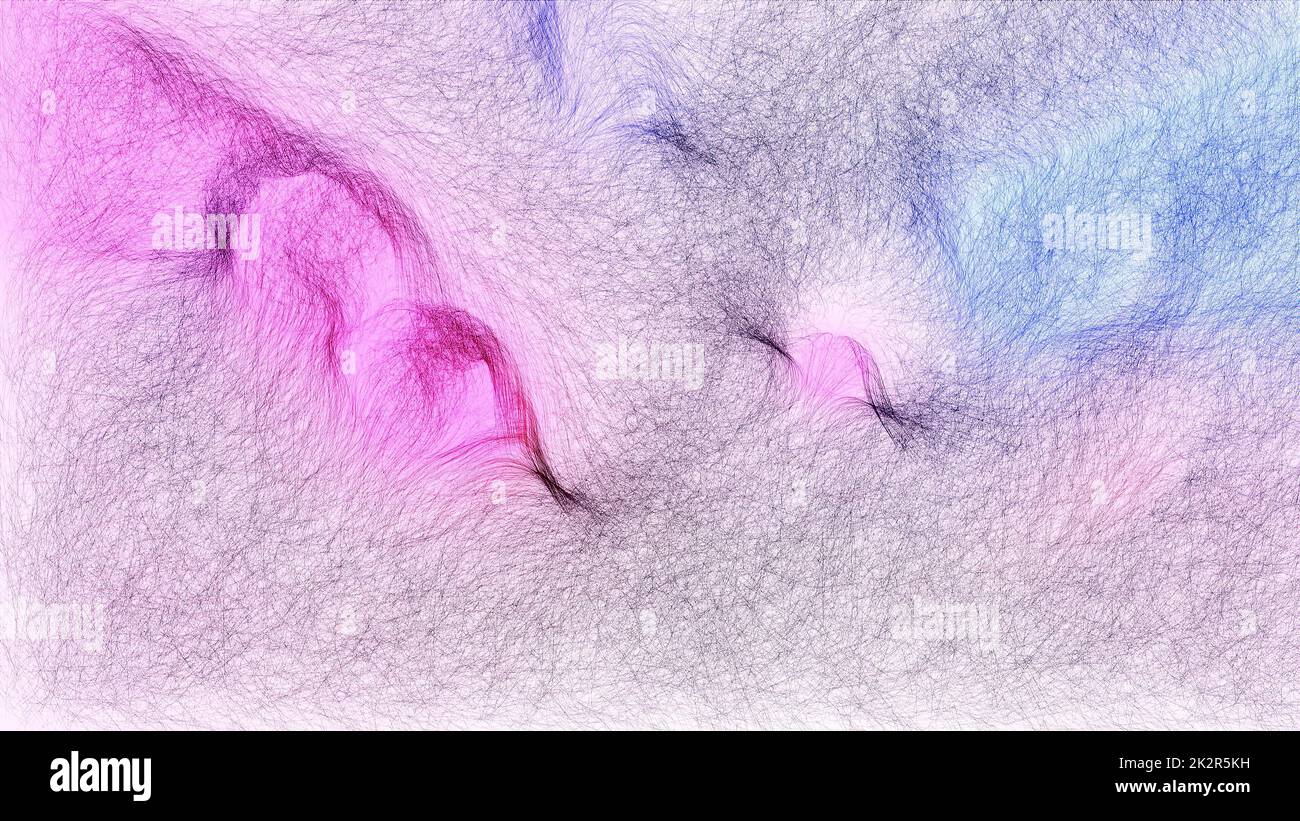 Farbe Fäden Hand zeichnen digitale Kunst Illustration Stockfoto