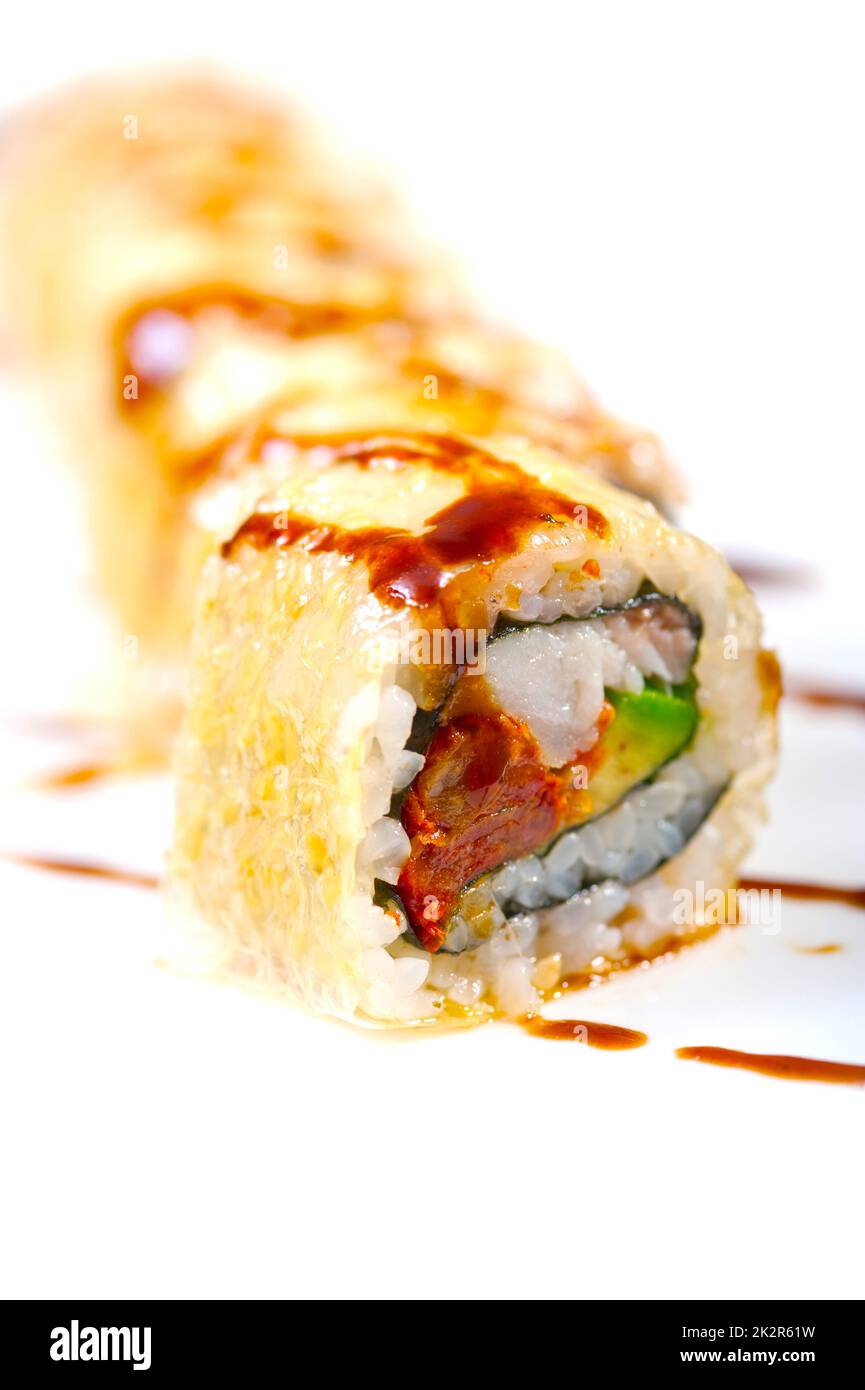 frisches Sushi Kombination Sortiment Auswahl Stockfoto