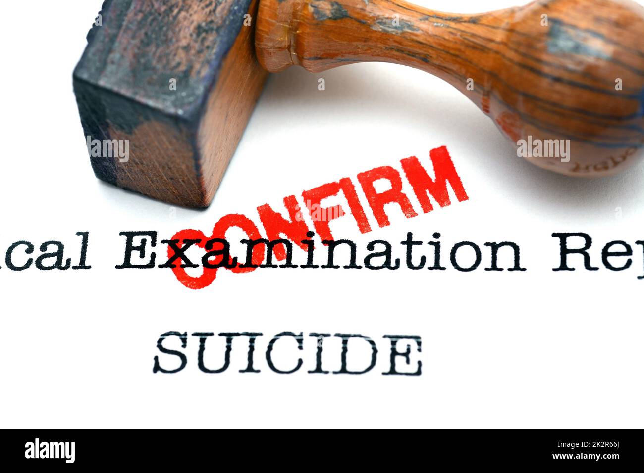Selbstmord bestätigen Stockfoto