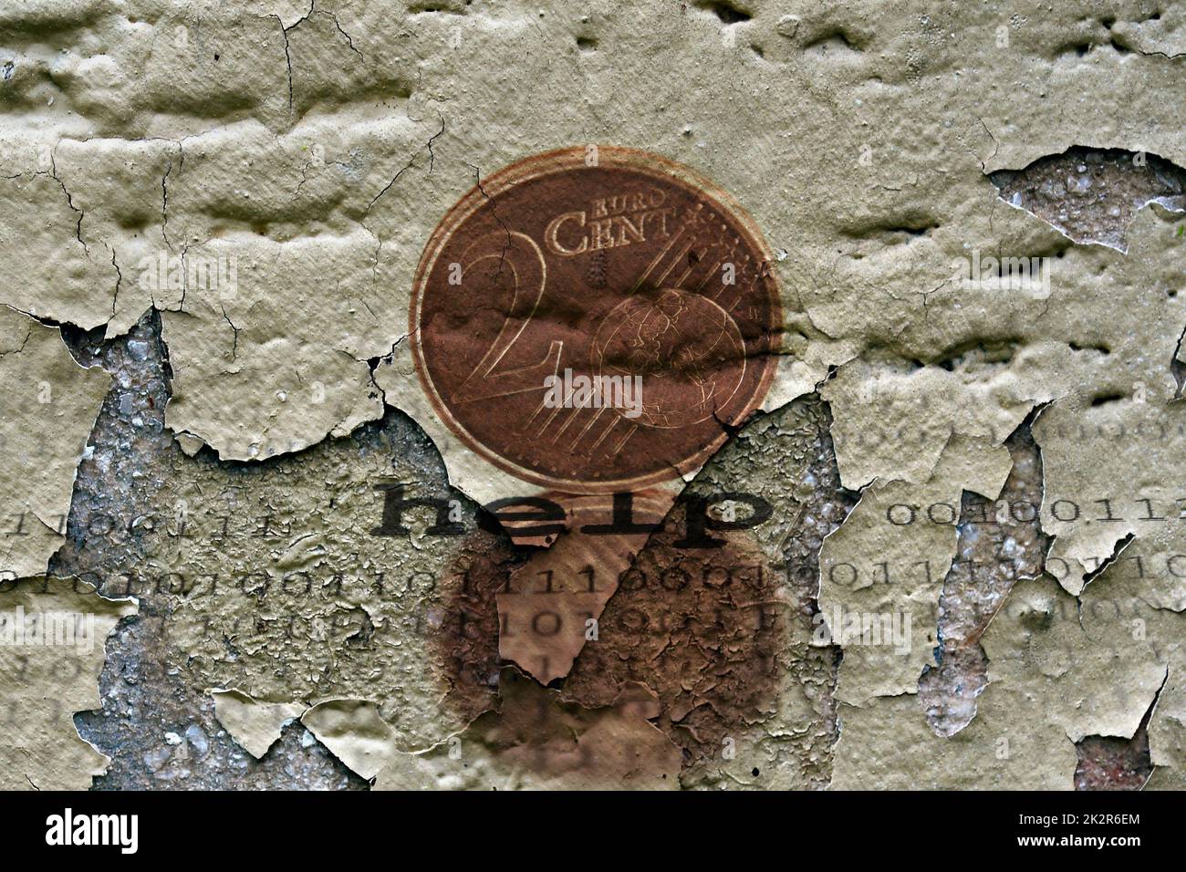 Euro Hilfe Grunge Konzept Stockfoto