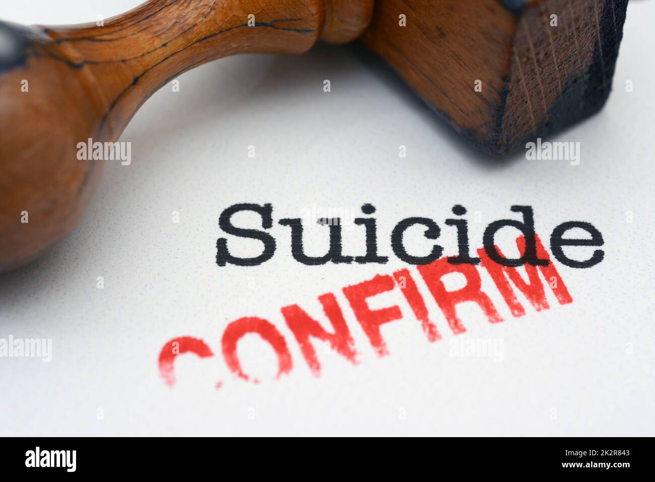 Selbstmord bestätigen Stockfoto