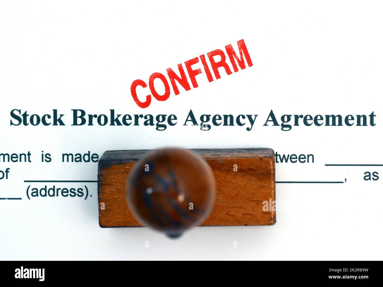 Lager-Brokerage-Vereinbarung Stockfoto