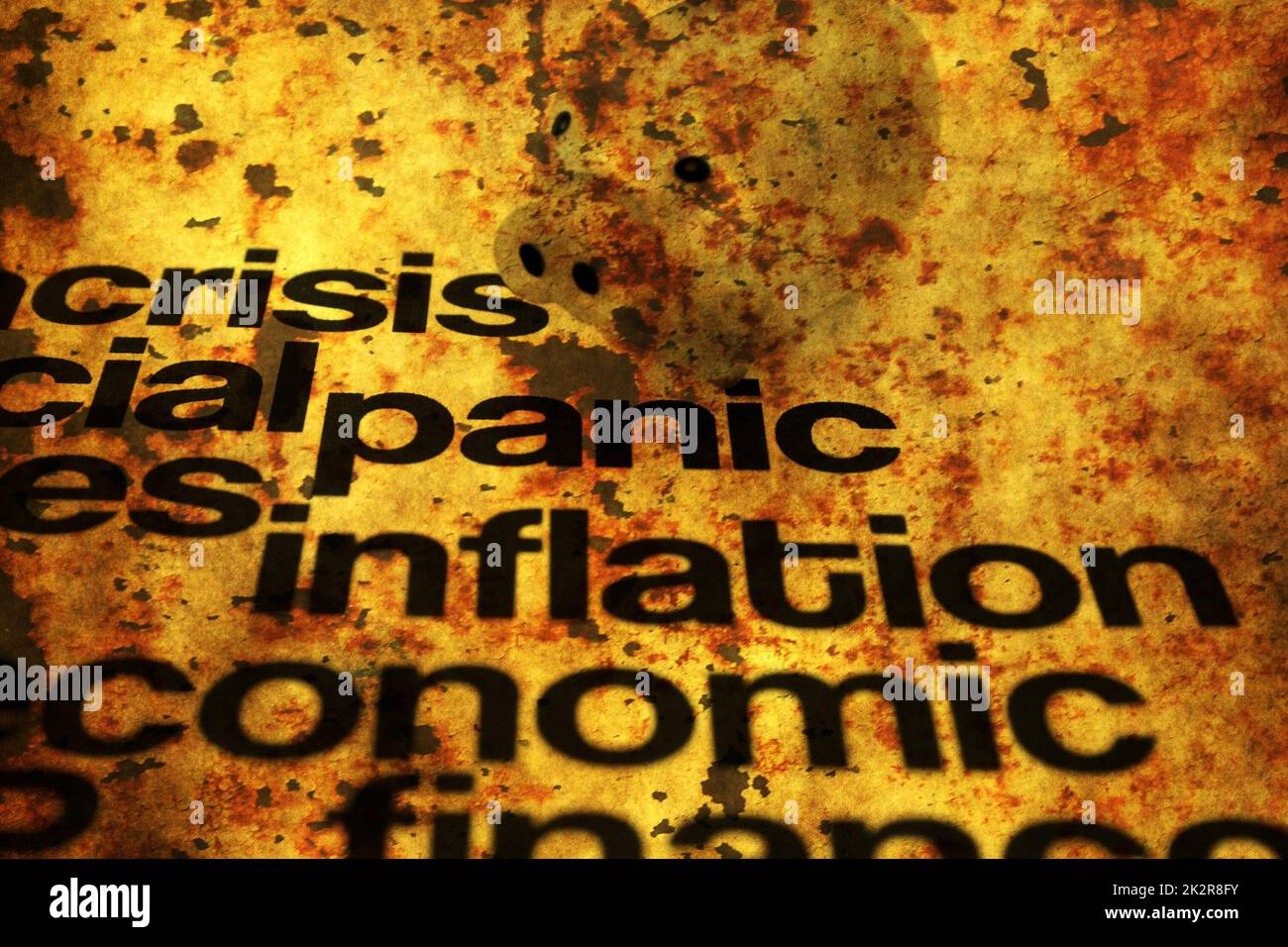 Krise und Inflation Grunge-Konzept Stockfoto