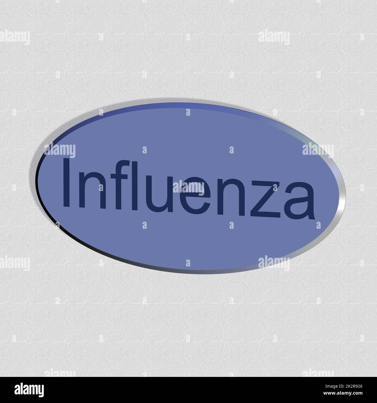 Influenza - Wort oder Text als 3D-Darstellung, 3D-Rendering Stockfoto