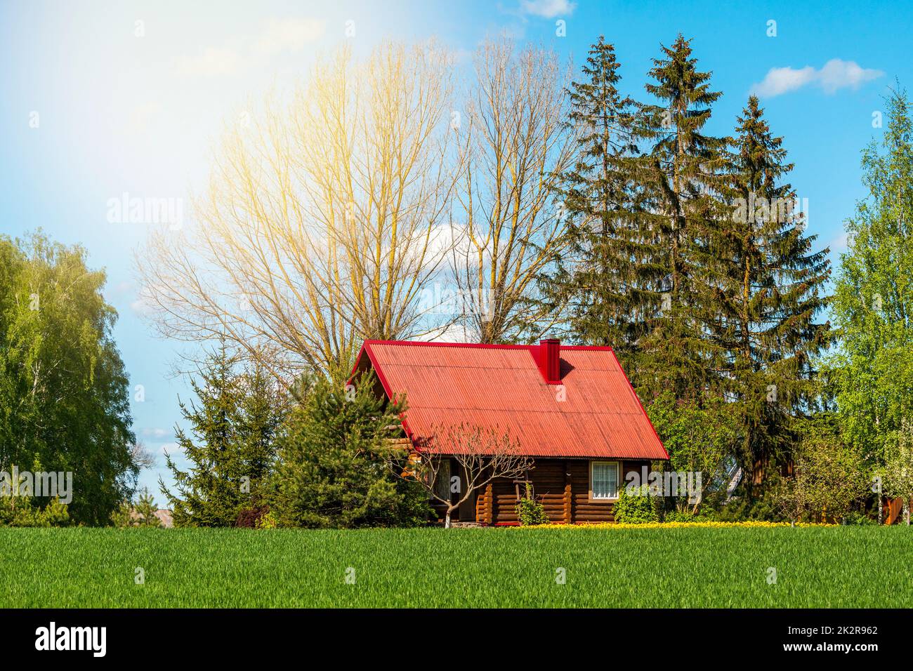 Auf dem Land gemütliche kleine Hütte in einer ländlichen Gegend Stockfoto