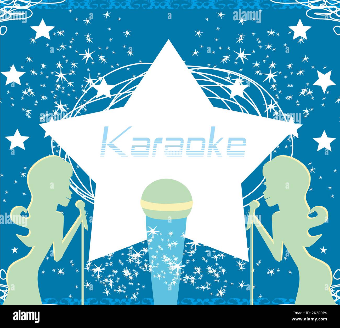 Karaoke Party Einladung Plakat design Vorlage. Stockfoto